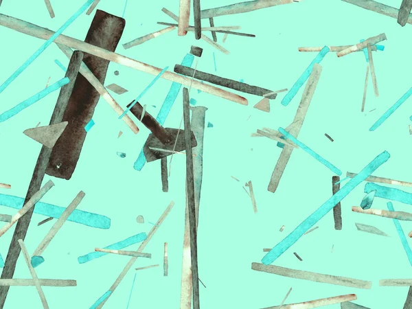 Bauhaus Kusursuz Düzen. Suluboya Geometrik Yeşil Teal Çizgileri Tasarımı. Sanat Organik Geo Arkaplanı. Büyük Moda Asgari Baskı. Moda Eğlencesi Soyut Boyası Suluboya Renk Çizgileri.