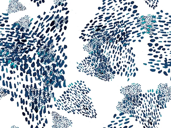 Çivit mavisi, kusursuz hayvan deseni. Suluboya el izi. Afrika egzotik kamuflajı. Geometrik suluboya arka plan. Vahşi hayvan kürkü dokusu. Suluboya El Boyalı Cilt Deseni.