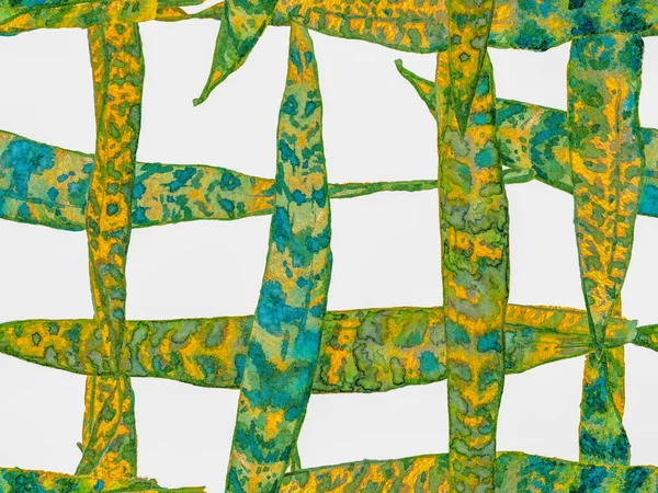 Suluboya kusursuz desen bırakır. Yeşil Menthe ve Sarı Egzotik Mayo Tasarımı. Hawaii Kova Parmak izi. Yaz Çiçeği Arkaplanı. Botanik Ormanı Çizimi. Vintage Eko Uyumu. 