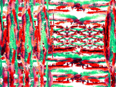 Zebra Deri İzi. Çizgili, kusursuz desen. Geometrik hayvan dokusu. Suluboya Kamuflaj Tasarımı. Soyut Safari fayansı. Hayvan kamuflajı arka planı. Afrika deseni. Yeşil ve Kırmızı