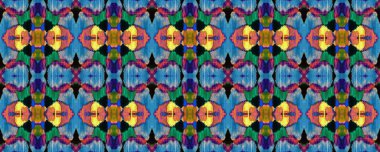 Canlı Geometrik Mayo Kalıbı. Etnik Kusursuz Düzen. Yaz Mozaik Arkaplanı. Yeşil, Mavi ve Sarı Portekiz Ikat Anlaşması. Suluboya Etnik Tasarım. Fas Retro Dokusu.