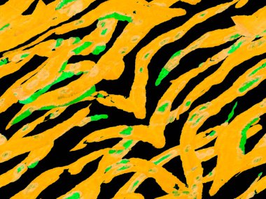 Afrika deseni. Çizgili, kusursuz desen. Geometrik hayvan dokusu. Altın sarısı suluboya kamuflaj tasarımı. Soyut Safari fayansı. Zebra Deri İzi. Hayvan Kamuflajı Arkaplanı.