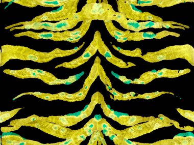 Suluboya Kamuflaj Tasarımı. Soyut Safari fayansı. Zebra Deri İzi. Hayvan kamuflajı arka planı. Afrika deseni. Çizgili, kusursuz desen. Geometrik hayvan dokusu. Altın sarısı