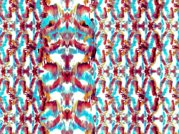 水彩画迷彩设计 Safari Tile 动物伪装背景 非洲模式 条纹无缝图案 几何动物纹理 经典的蓝色和Lush Lava红色斑马皮印 — 图库照片