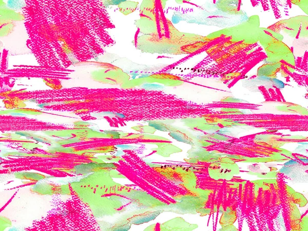 Klasik Doku İllüstrasyonu. Suluboya kusursuz desen. Yeşil ve Kırmızı Geometrik Suluboya Kumaş Tasarımı. Sıvı, dikişsiz kiremit. Psikedelik Kâğıt. Soyut Doku Arkaplanı.