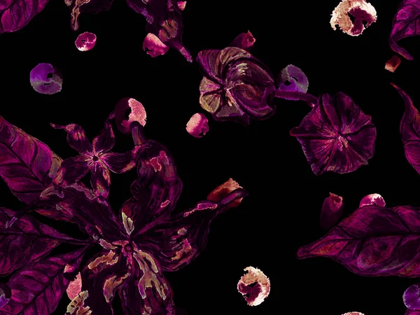 Imprimé Sakura Jasmine Vibrant Aquarelle Fleurs Feuilles Fleurs Feuilles Agrumes — Photo