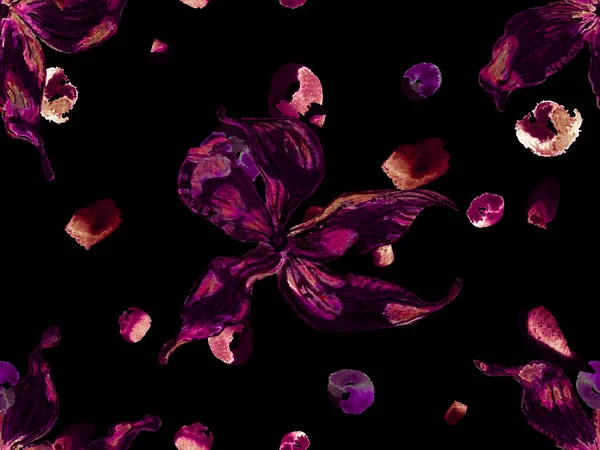 Floral Ayurveda Μοτίβο Υδατογραφία Citrus Πορτοκαλί Ανθισμένα Λουλούδια Και Φύλλα — Φωτογραφία Αρχείου