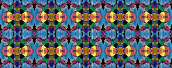 Canlı Geometrik Mayo Kalıbı Etnik Kusursuz Düzen Yaz Mozaik Arkaplanı — Stok fotoğraf