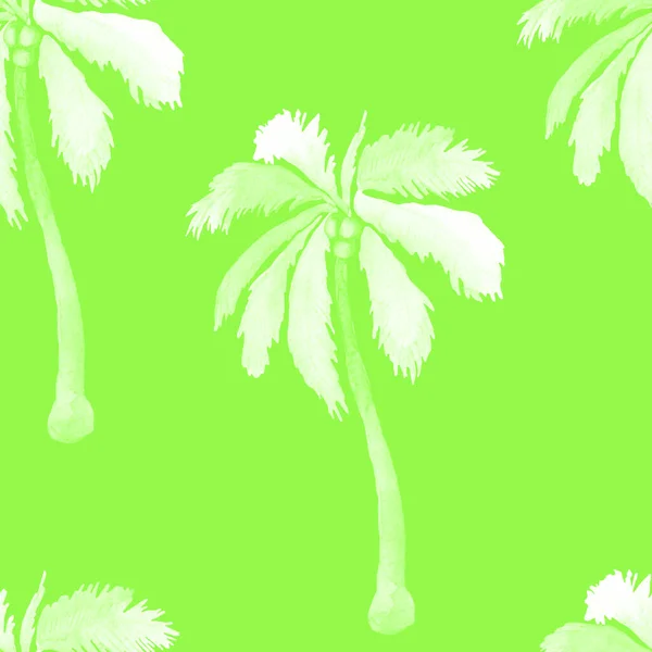 Palmiye Ağaçları Hindistan Cevizleriyle Tropik Pürüzsüz Desen — Stok fotoğraf