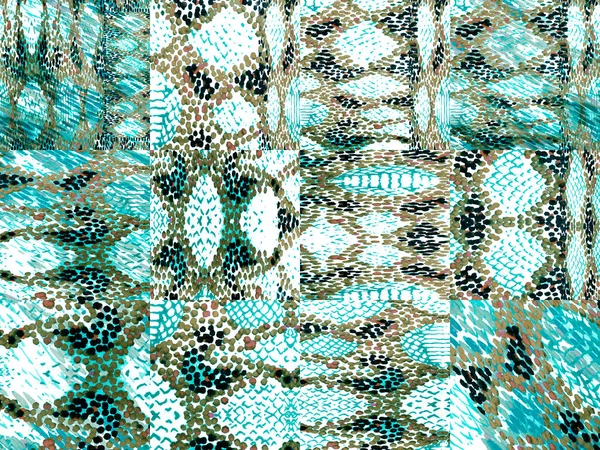 Textura Aleatória Pele Cobra Geo Symmetric Ikat Rapport Inglês Padrão — Fotografia de Stock