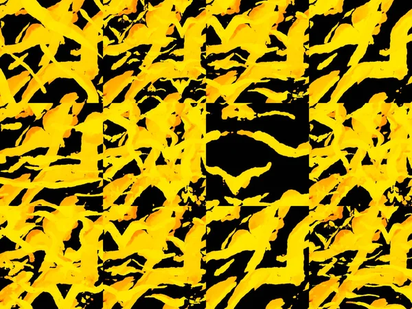 水彩画迷彩设计 Safari Tile 斑马皮打印 动物伪装背景 非洲模式 条纹无缝图案 金黄色几何动物纹理 — 图库照片