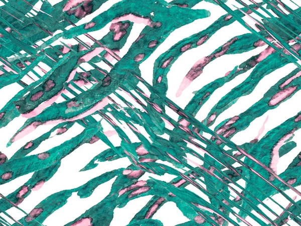 ゼブラスキンプリント 動物の迷彩背景 ラストオレンジ幾何学的な動物のテクスチャ アフリカのパターン 縞のシームレスなパターン 水彩迷彩デザイン Safari Tile — ストック写真