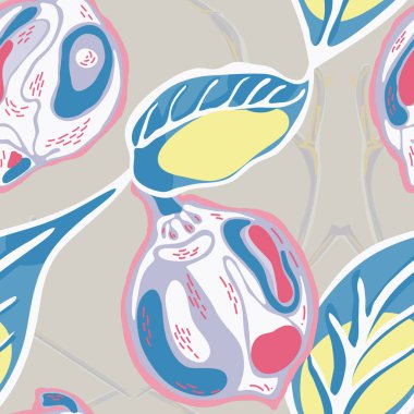 Limonsuz desen. Modern El Çizimi Arkaplanı. Vector Summer Citrus Yazdırma. Basit İşaretli Kireç. Botanik Çizimi. Psikedelik Citron Motifi. Mavi, Kırmızı ve Sarı