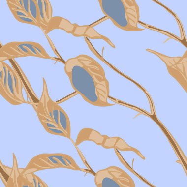 Limonsuz desen. Basit İşaretli Kireç. Botanik Çizimi. Modern El Çizimi Arkaplanı. Gök mavisi ve altın sarısı taşıyıcı yaz havuç baskısı. Psikedelik Citron Motifi.