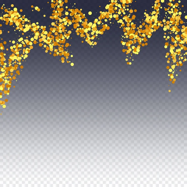 Gold Confetti Red Partículas Polvo Dorado Aisladas Vector Redondo Bokeh — Archivo Imágenes Vectoriales