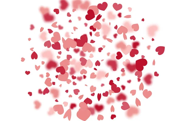 Sfondo Cardiaco Biglietto San Valentino Con Cuori Classici Modello Confetti — Vettoriale Stock