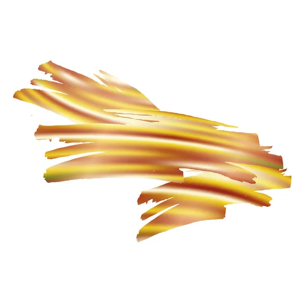 Vector Brush Stroke Abstract Fluid Splash Yellow Gold Watercolor Textured — Stock Vector