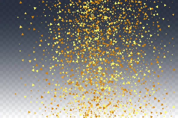 Gold Confetti Red Partículas Polvo Dorado Aisladas Tarjeta Cumpleaños Fluida — Vector de stock