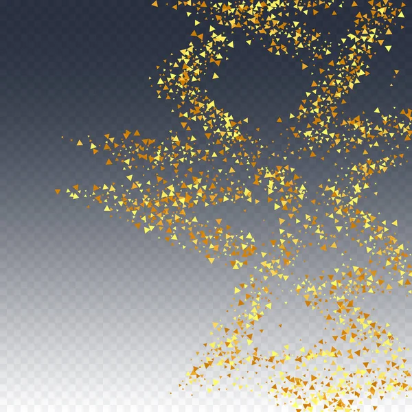 Gold Confetti Red Partículas Polvo Dorado Aisladas Frontera Lámina Fondo — Vector de stock