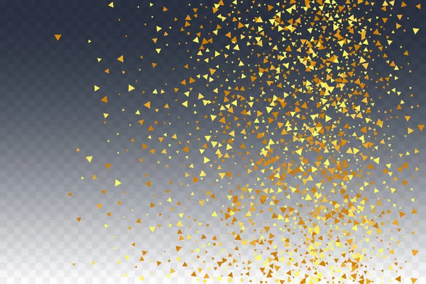 レッドのゴールド コンフェッティ 分離された黄金の塵粒子 誕生日カード ランダム ブライダル バックドロップ フォイル ボーダー 幾何学的記念日の背景 — ストックベクタ