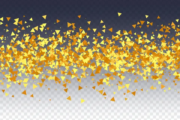 レッドのゴールド コンフェッティ 分離された黄金の塵粒子 誕生日カード ランダム ブライダル バックドロップ フォイル ボーダー 幾何学的記念日の背景 — ストックベクタ