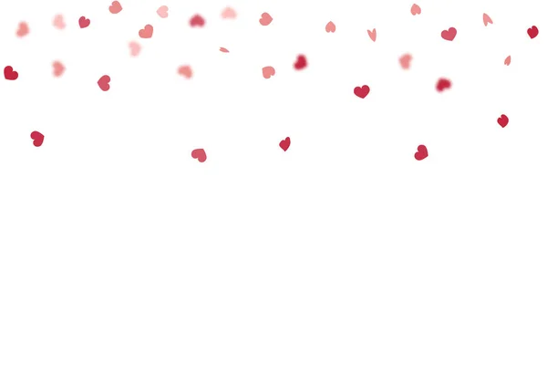 Fondo Del Corazón Rojo Rosa Marzo Banner Con Corazón Plano — Vector de stock