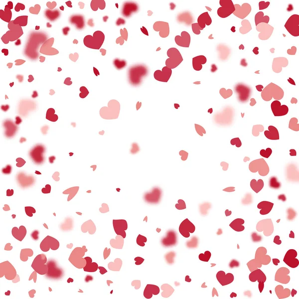 Fondo Del Corazón Tarjeta Roja San Valentín Rosa Con Corazones — Vector de stock