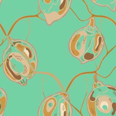 Limonsuz desen. Psikedelik Citron Motifi. Modern El Çizimi Arkaplanı. Vector Summer Citrus Yazdırma. Marigold Sarı ve Yeşil Kül İşaretli Kireç. Botanik Çizim.