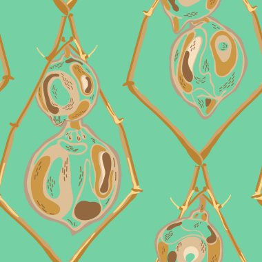 Limonsuz desen. Psikedelik Citron Motifi. Vector Summer Citrus Yazdırma. Basit İşaretli Kireç. Botanik Çizimi. Modern El Çizimi Arkaplanı. Marigold Sarı ve Yeşil Kül