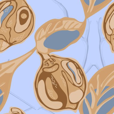 Limonsuz desen. Modern El Çizimi Arkaplanı. Gök mavisi ve altın İşaretli Kireç. Botanik Çizimi. Vector Summer Citrus Yazdırma. Psikedelik Citron Motifi.