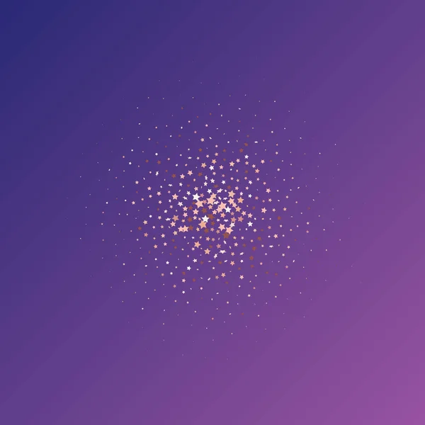 Star Sequin Confetti Neonově Fialovém Pozadí Izolované Ploché Přání Narozeninám — Stockový vektor