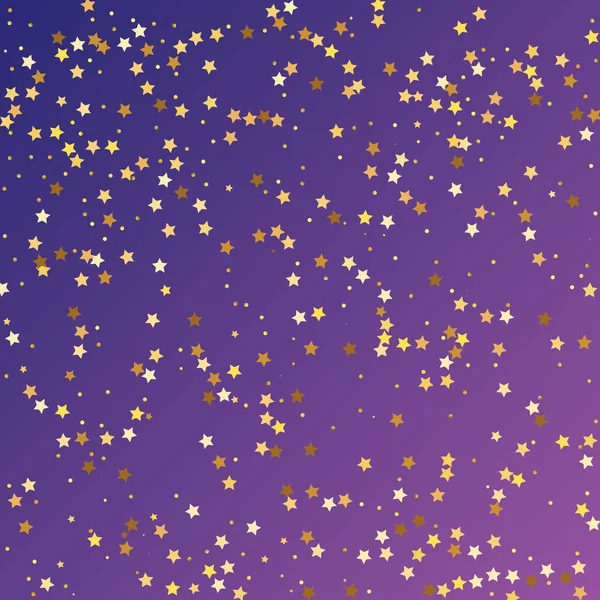 Star Sequin Confetti Neon Purple Background Inglés Tarjeta Cumpleaños Plana — Vector de stock