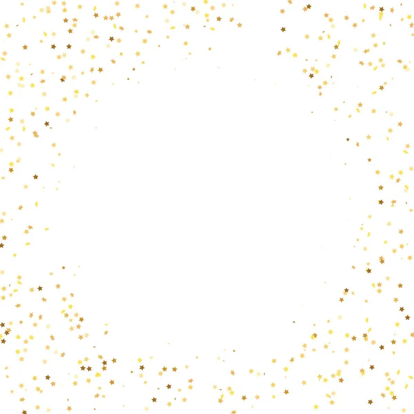 Star Sequin Confetti Witte Achtergrond Kerstfeest Frame Voucher Gift Card — Stockvector