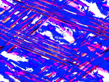 Çizgili, kusursuz desen. Geometrik hayvan dokusu. Klasik Mavi ve Lush Lav Kırmızı Zebra Cilt İzi. Suluboya Kamuflaj Tasarımı. Soyut Safari fayansı. Hayvan kamuflajı arka planı. Afrika Deseni.