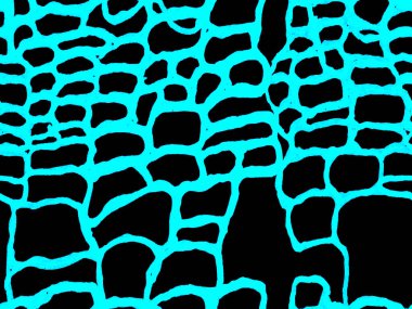 Timsah Kapanış Arkaplanı. Yırtıcı Hayvan Derisi İzi. Ejderha Derisi Taklidi. Klasik Mavi ve Indigo Afrika Hayvan Derisi İllüstrasyonu. Timsah Kusursuz Şablon. El çizimi timsah deseni.