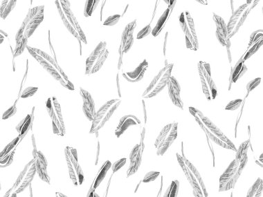 Basit Tropikal Temiz Kusursuz Düzen. Monokrom ve Greyscale Hand Hawaii Ormanı Çizimi. Saf Doodle Orman Tasarımı. Çiçek Yaratıcı Yaz Baskısı. Egzotik Mayo Yeşilliği Arkaplanı.