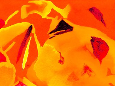 Çağdaş Geometrik Çizim. Fortuna Gold ve Yellow Asian Hiking Rocky arka planı. Dağ Çizimi. Eğlenceli Himalayalar. Suluboya Kore baskısı. Biçimli Japon Suluboya Dağları.