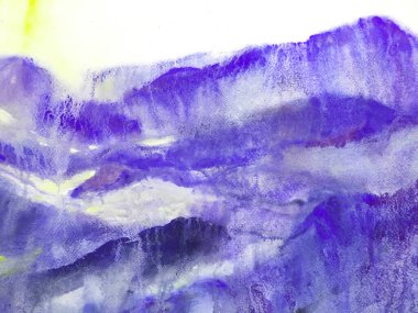 Çağdaş Geometrik Çizim. Mor Mor Biçimli Japon Suluboya Dağları. Eğlenceli Himalayalar. Suluboya Kore baskısı. Asya Yürüyüşü Rocky arka planı. Dağ Çizimi.