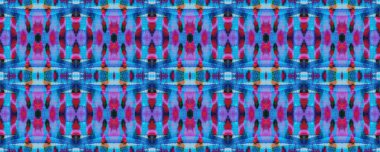 Boyalı fırça Aztek arka planı. Kilim Rastgele Halı dokusu. Suluboya Etnik Tasarım. Sembol geometrik mayo deseni. Mavi, Kırmızı, Siyah Pastel Eğlenceli Dikdörtgen İkat İlişkisi. Etnik Kusursuz Desen.