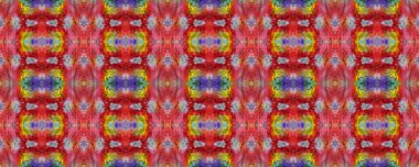 Sembol geometrik mayo deseni. Yılan Derisi Rastgele Doku. Boya fırçası Python arka planı. Suluboya Etnik Tasarım. Kırmızı, Mavi ve Sarı Etnik Kusursuz Şablon. Eğlenceli Dikdörtgen İkat Uyumu. 