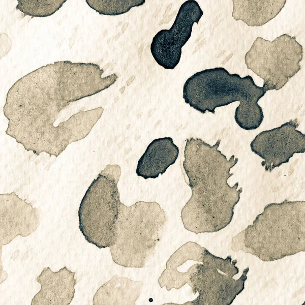 Монохромний Сірий Акварельний Дизайн Камуфляжу Плитка Плям Друк Шкіри Леопарда — стокове фото