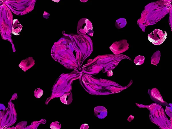 Vibrante Sakura Jasmine Print Patrón Inconsútil Bio Jasmin Acuarela Cítricos — Foto de Stock