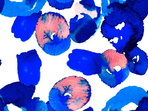 クラシックなブルーとインディゴバイオジャスミンのシームレスなパターン 花のアーユルヴェーダのパターン 活気に満ちたさくらとジャスミンのプリント 夏のヴィンテージ背景 水彩シトラスオレンジ開花花と葉 — ストック写真