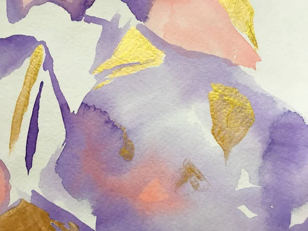 Стилизованные Японские Акварельные Горы Современный Геометрический Эскиз Горная Иллюстрация Фиолетово — стоковое фото