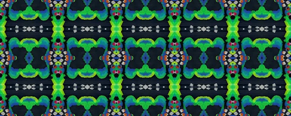 Vibrerande Geometriska Badkläder Mönster Etniskt Sömlöst Mönster Svart Blå Grön — Stockfoto