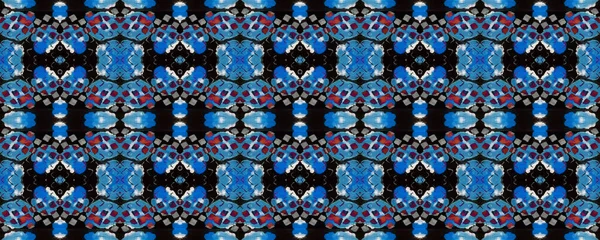 Aquarell Ethnic Design Sommer Raute Hintergrund Schwarz Blau Grün Geosymetrischer — Stockfoto