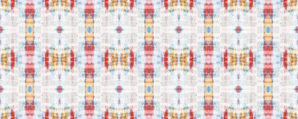 Etnik Kusursuz Düzen. Eğlenceli Dikdörtgen İkat Uyumu. Kırmızı, bej ve mavi suluboya etnik tasarım. Sembol geometrik mayo deseni. Yılan Derisi Rastgele Doku. Boya Fırçası Python Arkaplanı.