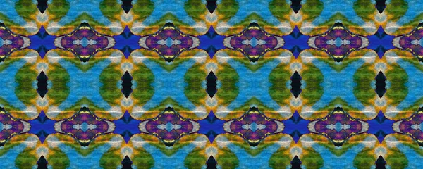 Summer Mosaic Background Green Blue Yellow Vibrant Geometric Swimwear Pattern — Stock Photo, Image