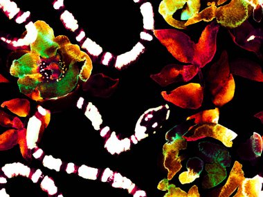 Afrika Safari Deri ve Flora İllüstrasyon. El çizimi tropik desen. Yılan Derisi Parmak izi. Zehirli Ejder Taklidi. Yeşil ve Kırmızı Elapidae Egzotik Geçmişi. Asspid Kusursuz Desen.