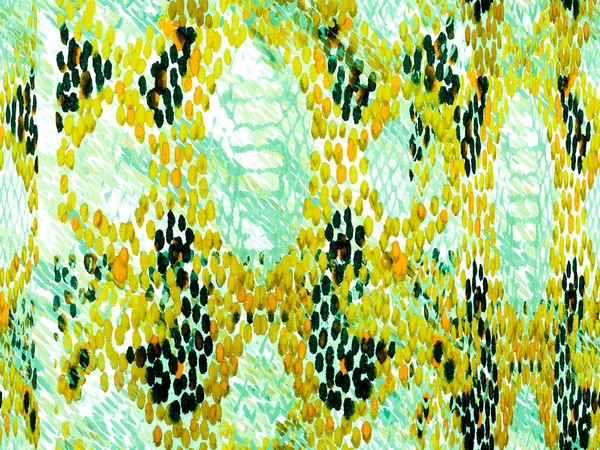 Green Yellow Vibrant Geometric Swimwear Pattern Ethnic Seamless Pattern Snake — Stock Photo, Image